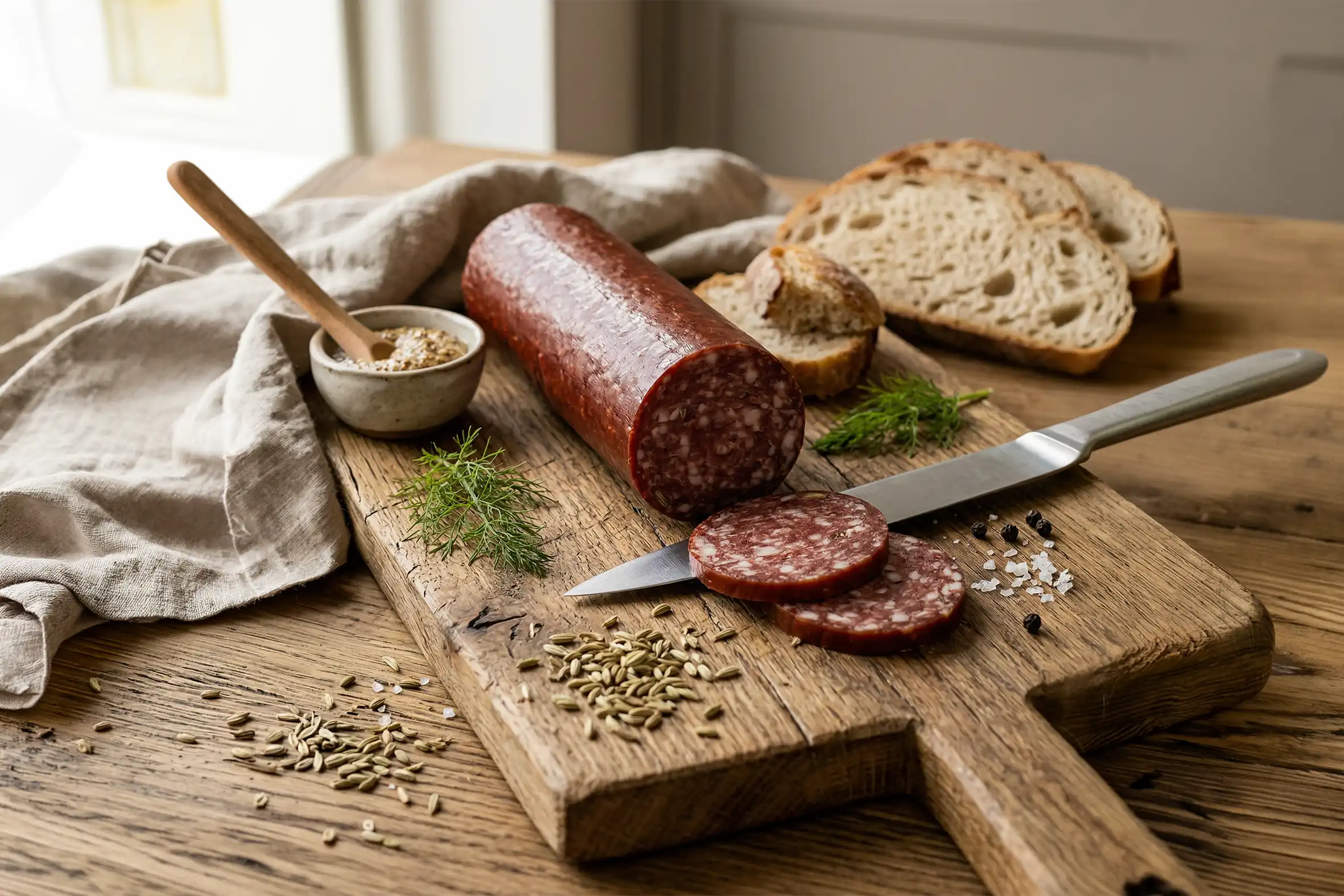 Fennikelspegepølse fra Pølsemageriet i Silkeborg